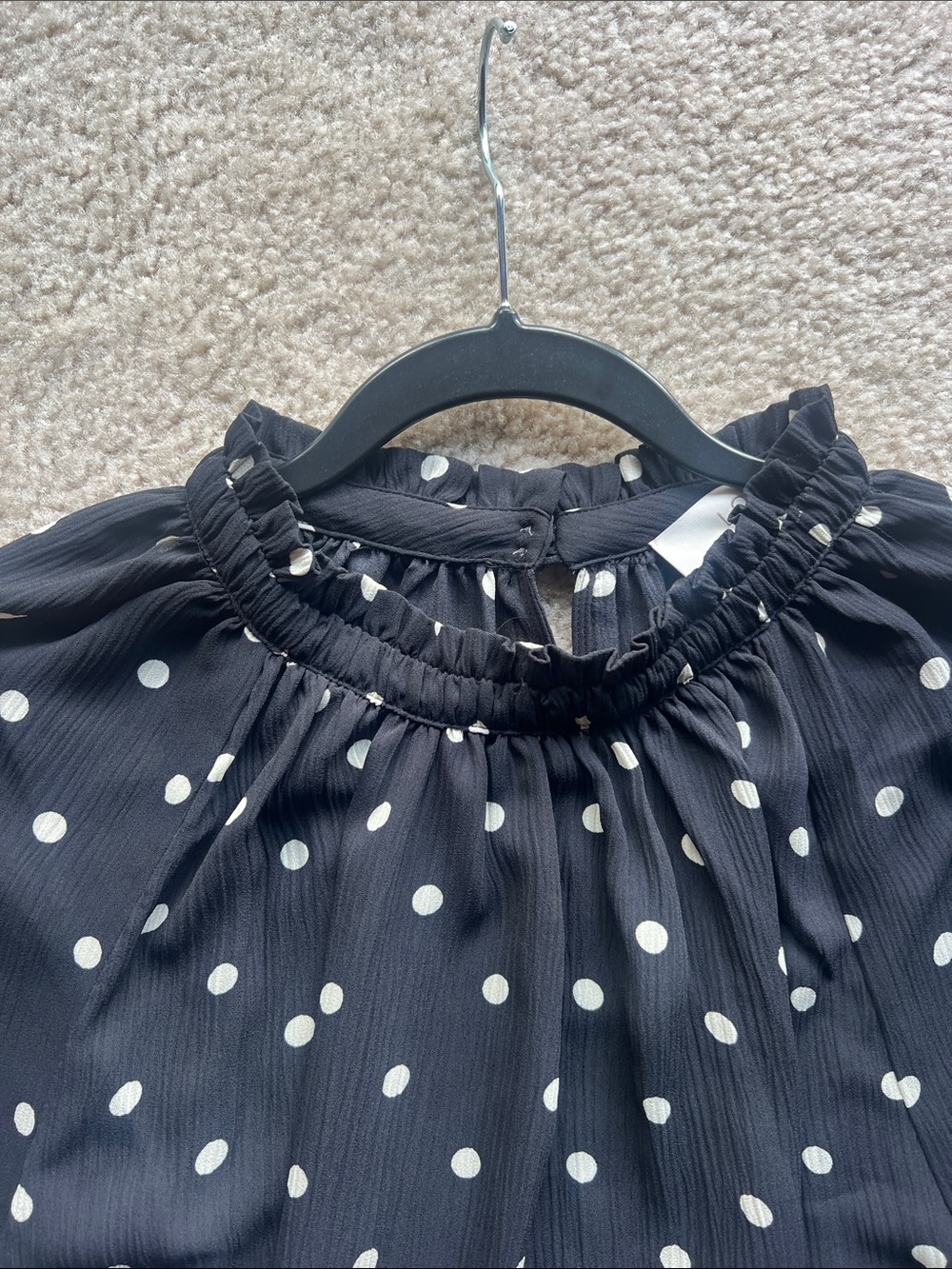 LOFT Black Blouse with White Polka Dots - Size XL - New with tags - Picture 6 of 8